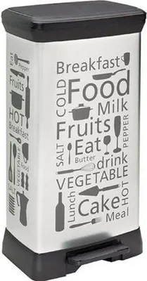 Zdjęcie produktu dla Kosz na Śmieci na Pedał Curver Décor Kitchen, 39 x 29 x 73 cm, Prostokątny, Polipropylen Srebrny