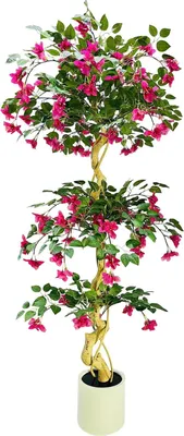 Produktbild von Bougainvillea - künstlicher Baum im Topf - Realistisch - Innen/Außen - Bodenpflanze - Kunststoff - Größe L - Rosenrot