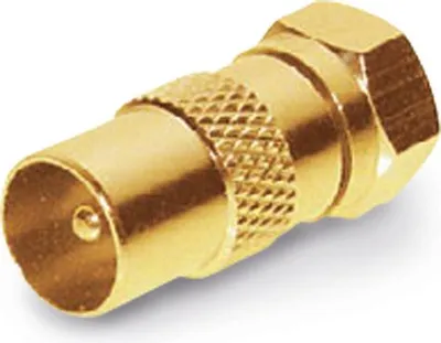 Produktbild von S/CONN maximum connectivity Adapter-IEC-Stecker auf F-Stecker, vergoldet (85323-G)