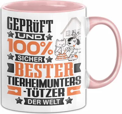 Produktbild von Tierheimunterstützer Geschenk Lustiger Spruch für Tierheimunterstützer Geschenkidee Bester Tierheimunterstützer Der Welt (Rosa)
