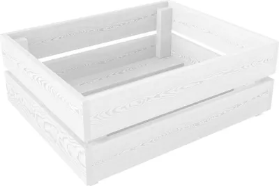 Produktbild von Lermowood Holzkisten Box0541 50 x 40 x 19cm Weiß | Dekokisten aus Holz Massive Holzkiste Regalkiste Weinkiste