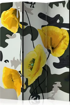 Obrázek produktu pro Jednostranný paraván Abstractions 135x172 cm 3-dílný zelený