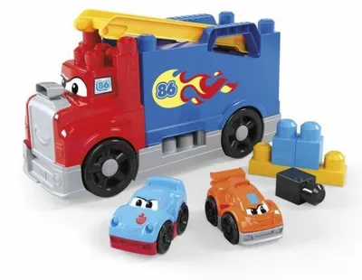 Produktbild von MEGA BLOKS -Bausteine Fast Tracks Rennwagen-Transporter Spielbausteine (19 Teile) für Kleinkinder, Bausatz, 1 Jahr(e), Kunststoff, 19 Stück(e), 1,38 kg