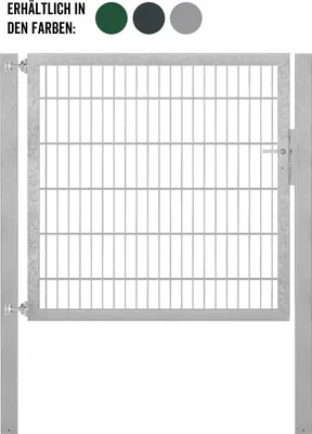 Produktbild von Alberts Einzeltor Flexo Plus mit Zubehör, zum Einbetonieren, feuerverzinkt, Breite 100 cm, Höhe 200 cm, Pfostenstärke 80 x 80 mm