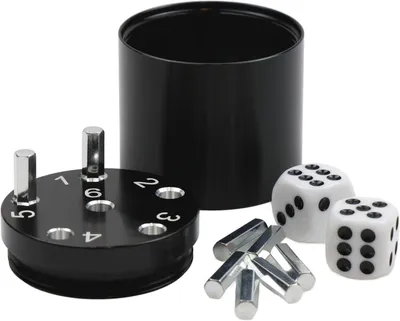 Produktbild von Spielset Aluminium Special Edition, 36 Spielstäbchen, 2 Würfel, kompakt, für Reisen