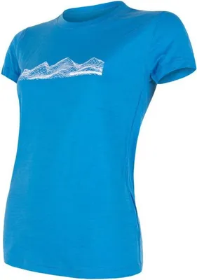 Zdjęcie produktu dla Koszulka Sensor Merino Active PT Mountains damska krótka niebieska wielkość M 18100019-01