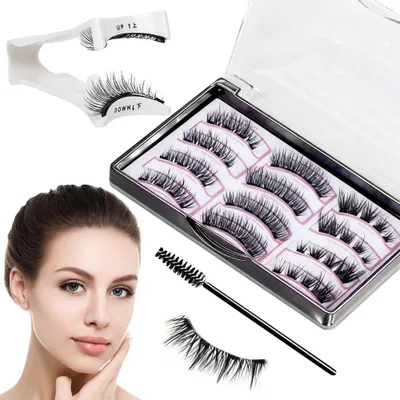 Produktbild von 6 Paar Magnetische Wimpern 3D Magnetische Wimpern Natürlicher Look Wimpern mit Applikator Zange Set Wasserdicht und wiederverwendbar