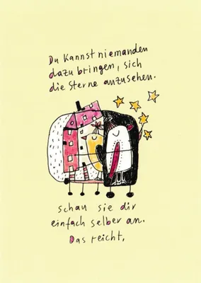 Produktbild von Postkarte Karindrawings "Du kannst niemanden dazu bringen, sich die Sterne ..."