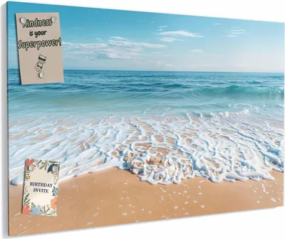 Produktbild von Magnettafel 90x60cm magnetisch & beschreibbar Metall-Board - Tropischer Strand
