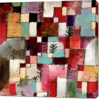 Zdjęcie produktu dla Obraz 100x100cm Red Green, Paul Klee Vintage do Salonu