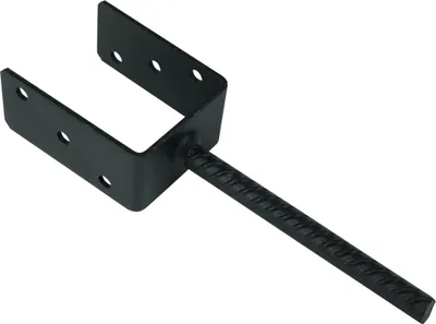 Immagine prodotto di Supporto per pali da inserire nel calcestruzzo nero per pali da 9 x 9 cm Ancoraggi a U - per pezzo