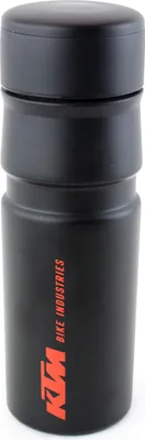 Produktbild von KTM by Elite Thermoflasche aus Edelstahl, Schwarz matt mit Logo-Print, 500ml Fassungsvermögen Trinkflasche