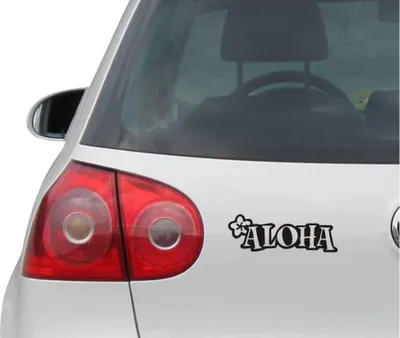 Produktbild von Aufkleber / Autoaufkleber - JDM - Die cut - Aloha Hawaii Decal Auto Laptop Fenster - Folie Sticker - schwarz - 149mmx50mm