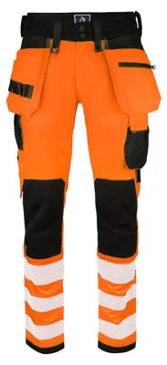Imagen del producto de Projob - "6573" Pantalones de trabajo unisex para hombre/mujer, ropa de señalización, seguridad, modelo ET1224 (40R) (naranja)