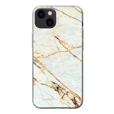 Produktbild von MuchoWow® Handyhülle Schutzhülle Hülle für iPhone 13 Marmor - Gold - Luxus Silikon Softcase Handy Hülle - Karteninhaber - Geburtstag Teenager