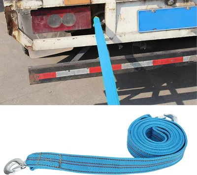 Immagine prodotto di Cavo di traino da 13 piedi, capacità di carico di 5 tonnellate, ad alta resistenza, con gancio di sicurezza in metallo, per il traino di rimorchi e veicoli