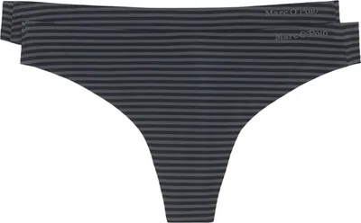 Produktbild von Marc O'Polo Damen String 2-Pack Second Skin - anthracite stripe - Größe XL