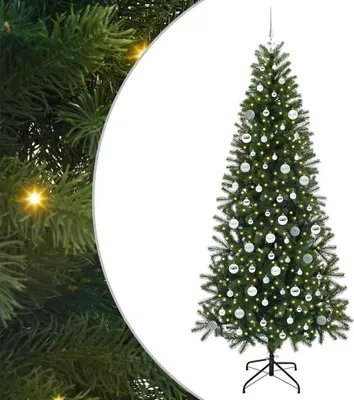 Image de 2025 cloris Arbre de Noël artificiel avec 300 LEDs Vert 210 cm PE et PVC - Arbres de Noël artificiels Sale2055602 2parcel