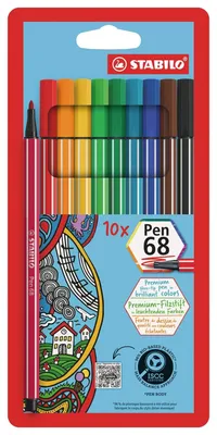 Produktbild von STABILO Premium-Filzstift -  Pen 68 - 10er Pack - 10 verschiedene Farben