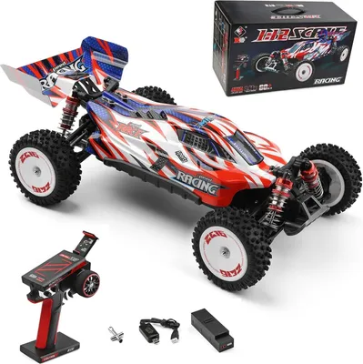 Produktbild von WLtoys 124008 Ferngesteuertes Auto, Geländewagen 60km/h, 1/12 High-Speed ​​2,4GHz, 4WD + 1x 1300mAh Akku, Bürstenloser Motor, RC Buggy Geländewagen