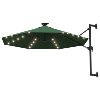 Immagine prodotto di vidaXL Ombrellone da parete con LED 300 cm Verde