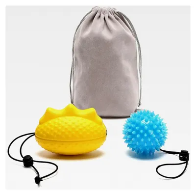 Produktbild von Handtrainer Ball 2 Stück (Weichball + Igelball) Knetball für Hände Therapie, Fingertrainer - Antistressball Massageball, Kräftigung von Hand und Fingertraining