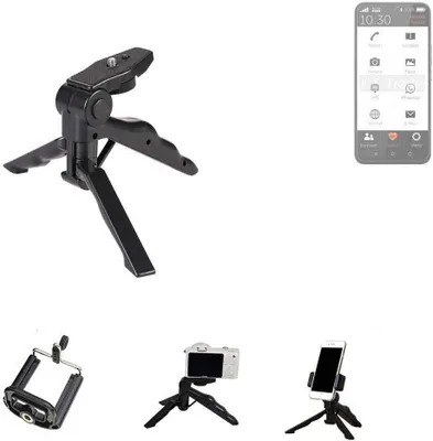 Produktbild von K-S-Trade Stativ Tisch-Ständer Dreibein Handy-Stativ Ständer kompatibel mit Gigaset GS5 Senior Mini-Stativ Smartphone Tripod Handy-Stativ aus