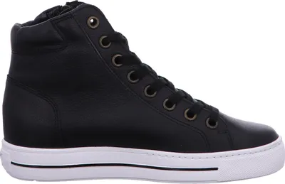 Imagen del producto de Botas de mujer Paul Green, estilo botín, con cremallera y cordones, color negro, para uso casual