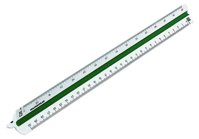 Produktbild von Rumold Dreikantmaßstab 150/150KE/1/30 30 cm weiß Kunststoff architect 1 – Größe Teilung 1 = 1 : 20 : 25 : 50 : 75 : 100 : 125
