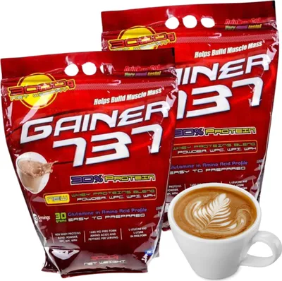Produktbild von GAINER 737 Neu Wey Protein Complex Mass Glutamin Muskelaufbau Cappuccino 3kg  x2