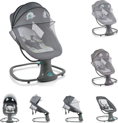 Produktbild von Moni Babywippe Axel 3 in 1 Schaukelfunktion Stubenwagen, Fernbedienung, Melodien grün