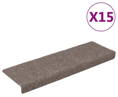 Produktbild von vidaXL Stufenmatten Selbstklebend 15 Stk. 65x21x4 cm Beige Rechteckiger Rand