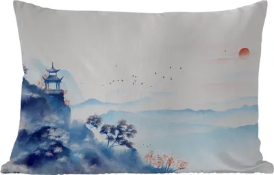 Produktbild von MuchoWow® Outdoor Kissen - Malerei - Ölfarbe - Natur - 60x40 cm - Wetterfest - Lounge Kissen - Zierkissen - Kissen für Innenräume