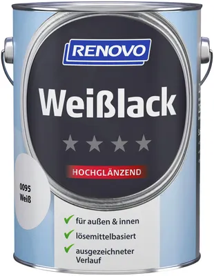 Produktbild von Renovo Weisslack Hochglänzend Innen & Außen 0095 Weiss 2,5 L