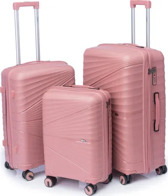 Produktbild von Xonic® Hartschalenkoffer Set für Set - Bruchsicherer Rollkoffer Polypropylen mit 360° Doppelrollen & TSA-Schloss - Reisekoffer Nude Rosé