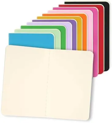 Produktbild von Notizblock A6 Blanko, 12 Farben Notizbuch Klein, Tragbares Schulhefte 14 x 9 cm, Klein Notizheft mit Softcover für Journal Notizen Skizzieren Malen Schreiben