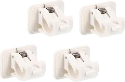 Produktbild von Set mit 4 selbstklebenden Haken für Gardinenstangen, kein Bohren erforderlich, zum Aufkleben an Gardinenstangen, Gardinenstangenhalter, kein Bohren erforderlich, für Gardinen oder Handtuchhalter