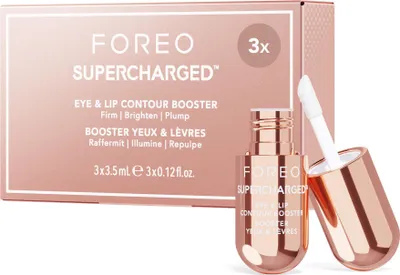 Produktbild von FOREO SUPERCHARGED Augen- und Lippenkontur Booster Serum Niacinamid Anti-Aging Leitfähiges Gel 3 x 3,5 ml