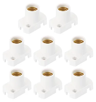 E12 LED-Lampenfassungen, 8 Stück, Kunststoff, weiß, 33,5 x 20 x 27 mm