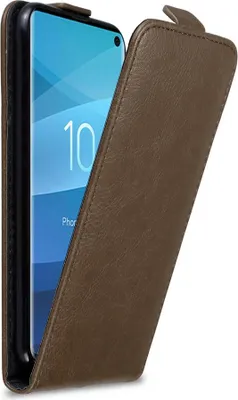 Produktbild von Cadorabo Hülle für Samsung Galaxy S10 4G Schutz Hülle in Braun Flip Etui Handyhülle Case Cover