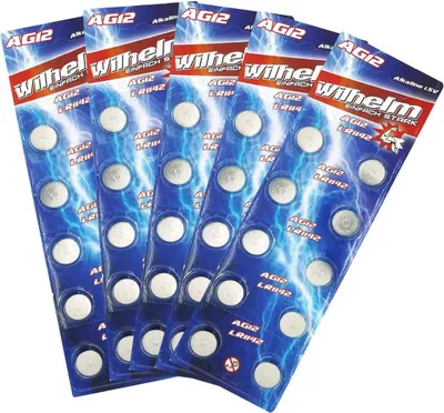 Produktbild von 50 x Wilhelm AG12 Knopfzellen Knopfbatterien Uhrenbatterien LR1142 LR43 186 386