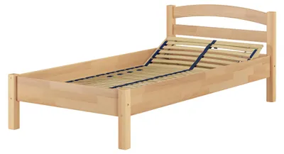 Produktbild von Überlanges Holzbett Buche natur 100x220 Holzbett Zubehör wählbar V-60.73-10-220Federholzrahmen inkl.