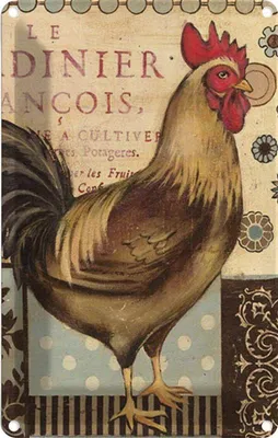 Produktbild von vianmo Blechschild 18x12 cm Nostalgie Huhn Vintage Antik Tier Haustier Spruch Zitat
