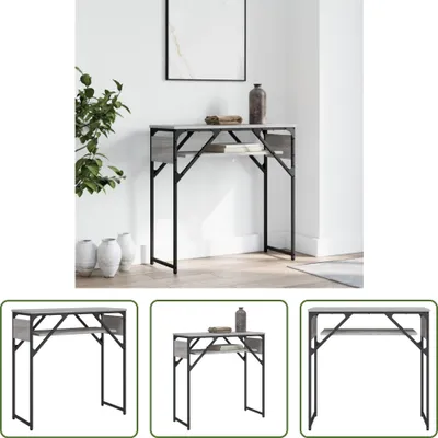 Obrázek produktu pro The Living Store Konzolový stolek s policí šedý Sonoma 75x30x75cm materiál na bázi dřeva