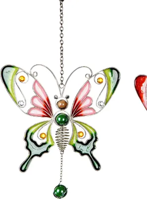 Produktbild von Deko Hänger Schmetterling HARMONIE grün in Tiffany Optik L. 30cm Formano
