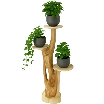 Produktbild von Blumenständer mit 3 Ablagen Blumenpodest Pflanzenständer Pflanzentreppe Blumen