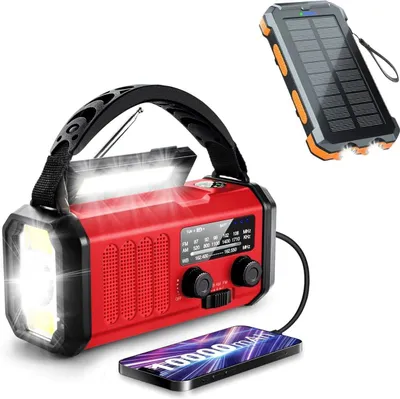 Produktbild von Notfallradio 10.000mAh, Solar handkurbel, für Notfälle