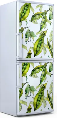Produktbild von Kühlschrankdekoration  60x180 cm  Aufkleber auf dem Kühlschrank - Erbsen aus Wildgemüse