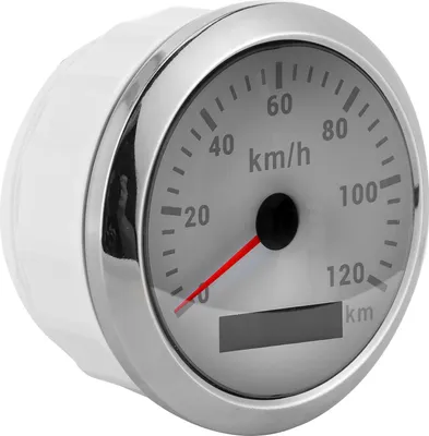 Zdjęcie produktu dla 85 mm GPS 120 km/h Prędkościomierz Licznik kilometrów do łodzi, jachtu, silnika zaburtowego, samochodu, motocykla, maszyn, urządzeń technicznych, biała tarcza