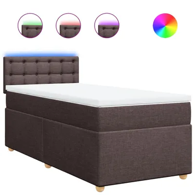 Produktbild von Boxspringbett mit Matratze Dunkelbraun 90x190 cm Stoff